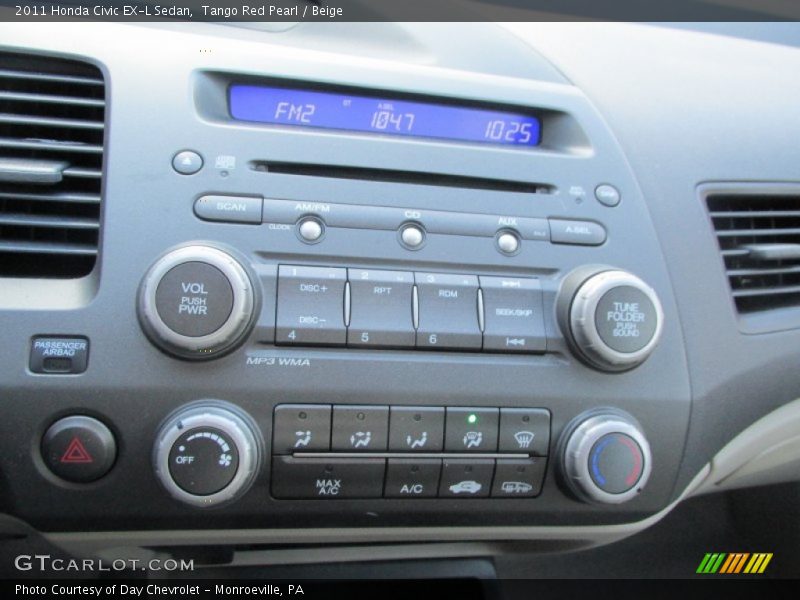 Tango Red Pearl / Beige 2011 Honda Civic EX-L Sedan