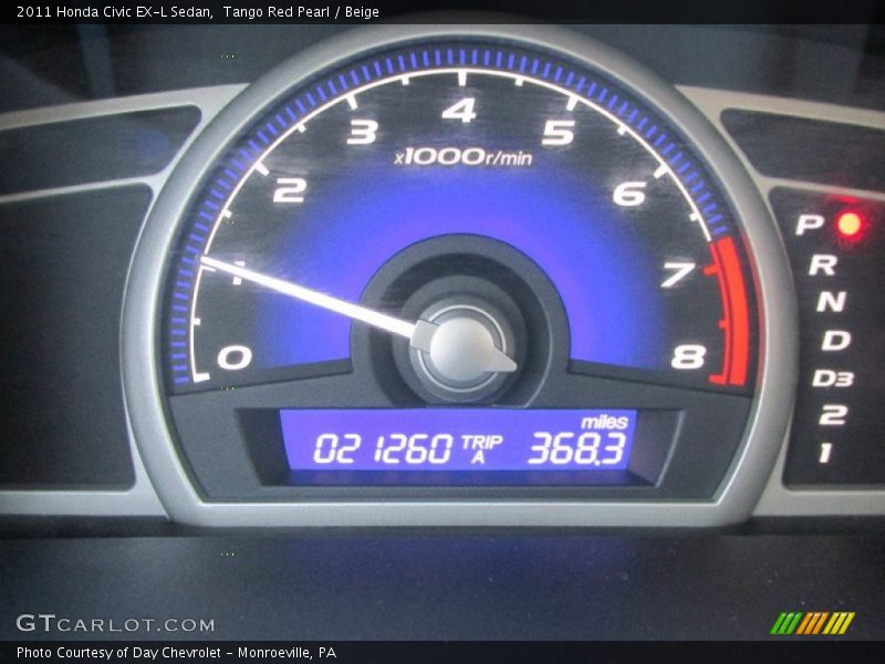 Tango Red Pearl / Beige 2011 Honda Civic EX-L Sedan