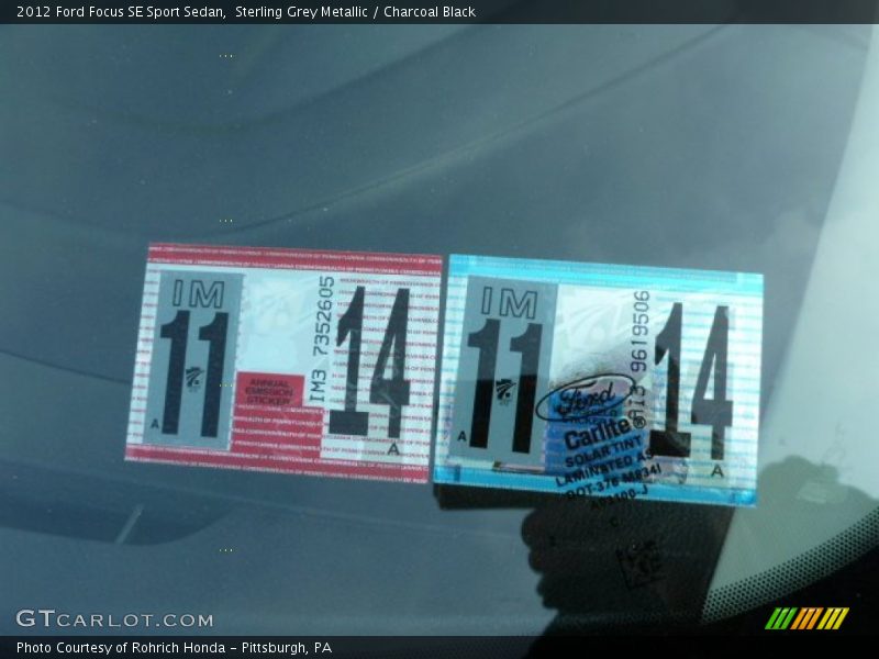 Sterling Grey Metallic / Charcoal Black 2012 Ford Focus SE Sport Sedan