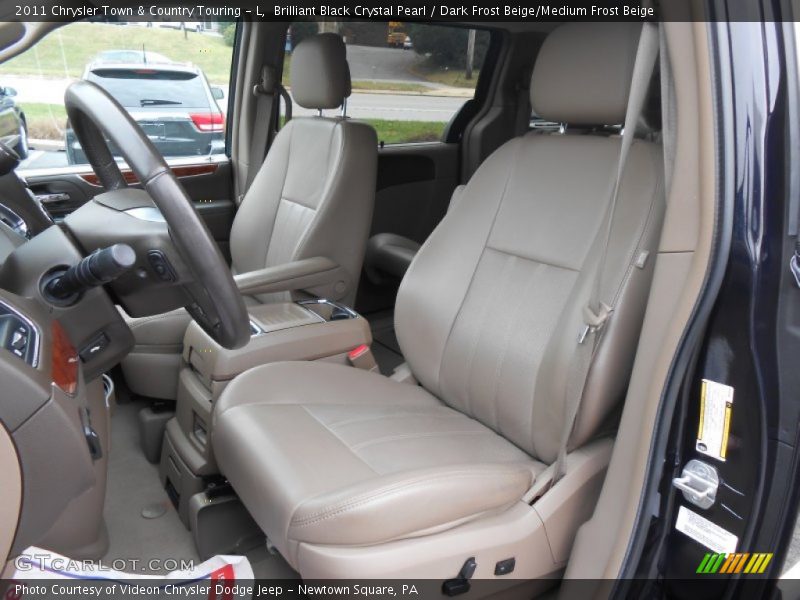 Brilliant Black Crystal Pearl / Dark Frost Beige/Medium Frost Beige 2011 Chrysler Town & Country Touring - L