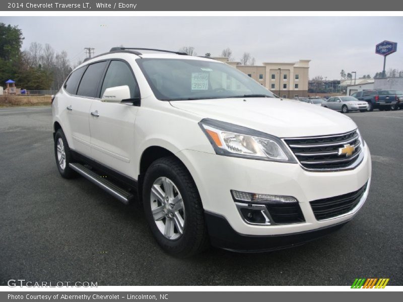 White / Ebony 2014 Chevrolet Traverse LT
