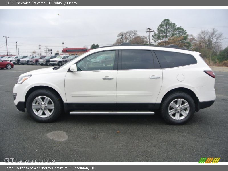 White / Ebony 2014 Chevrolet Traverse LT