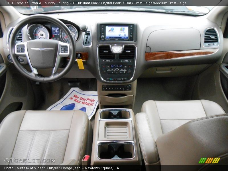 Brilliant Black Crystal Pearl / Dark Frost Beige/Medium Frost Beige 2011 Chrysler Town & Country Touring - L