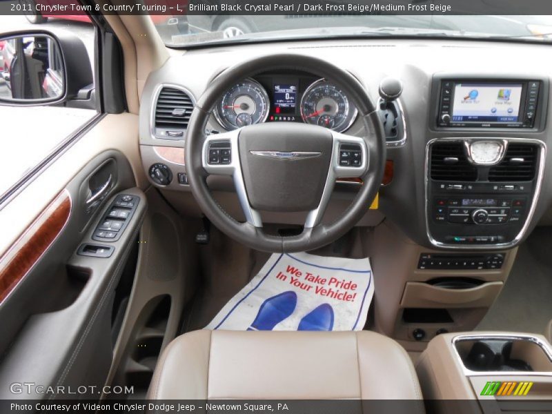 Brilliant Black Crystal Pearl / Dark Frost Beige/Medium Frost Beige 2011 Chrysler Town & Country Touring - L