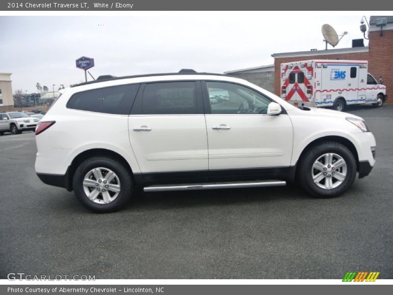 White / Ebony 2014 Chevrolet Traverse LT