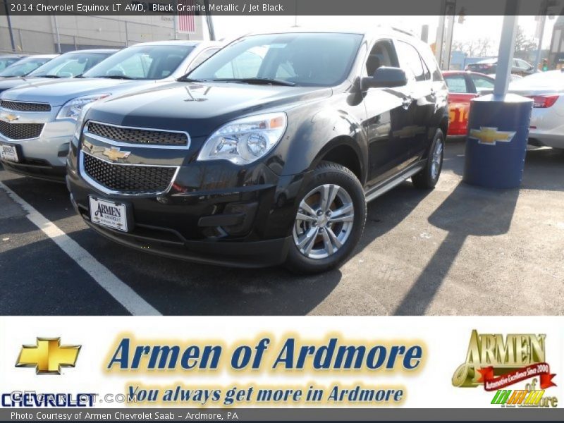 Black Granite Metallic / Jet Black 2014 Chevrolet Equinox LT AWD