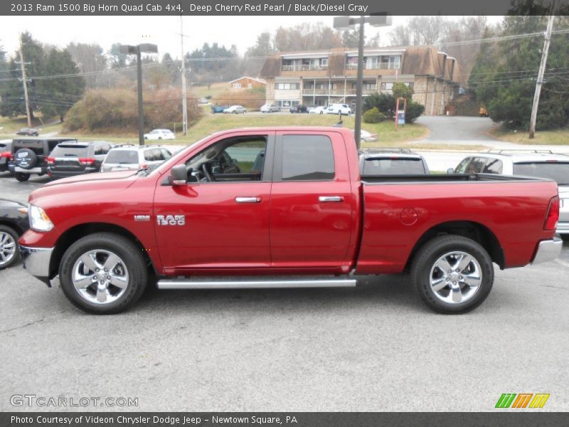 Deep Cherry Red Pearl / Black/Diesel Gray 2013 Ram 1500 Big Horn Quad Cab 4x4