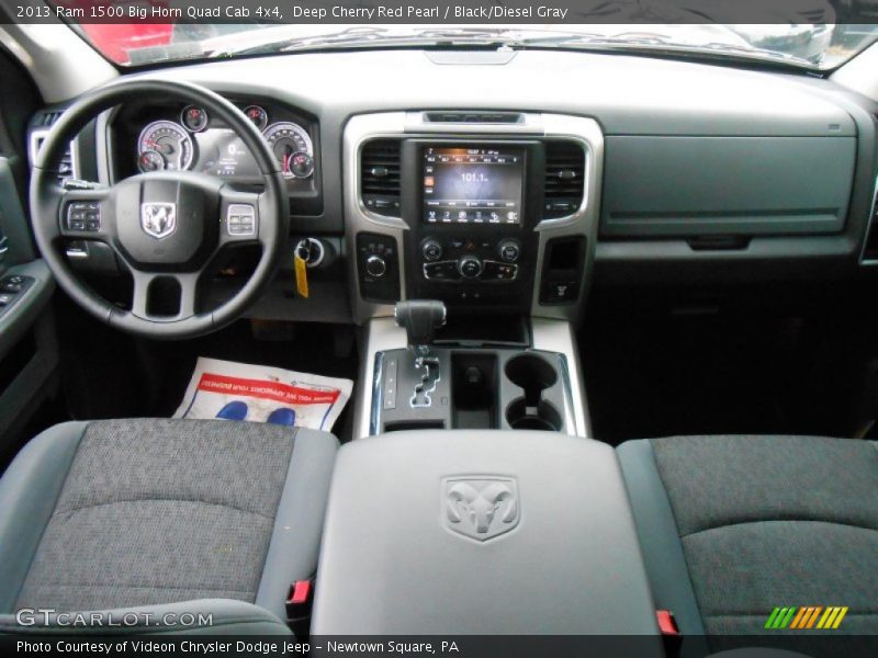 Deep Cherry Red Pearl / Black/Diesel Gray 2013 Ram 1500 Big Horn Quad Cab 4x4