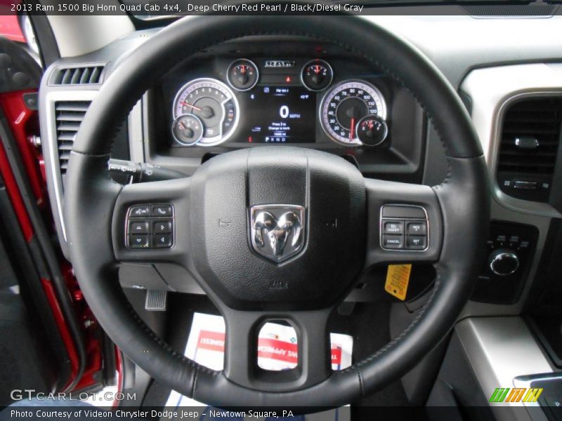 Deep Cherry Red Pearl / Black/Diesel Gray 2013 Ram 1500 Big Horn Quad Cab 4x4