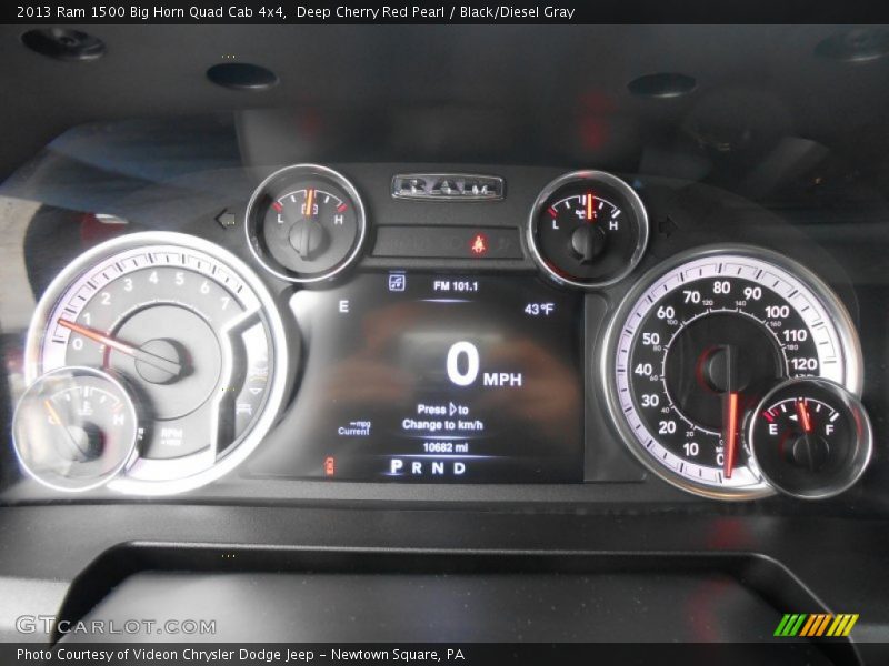 Deep Cherry Red Pearl / Black/Diesel Gray 2013 Ram 1500 Big Horn Quad Cab 4x4