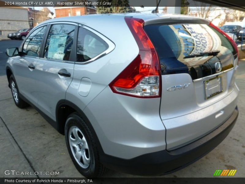 Alabaster Silver Metallic / Gray 2014 Honda CR-V LX AWD
