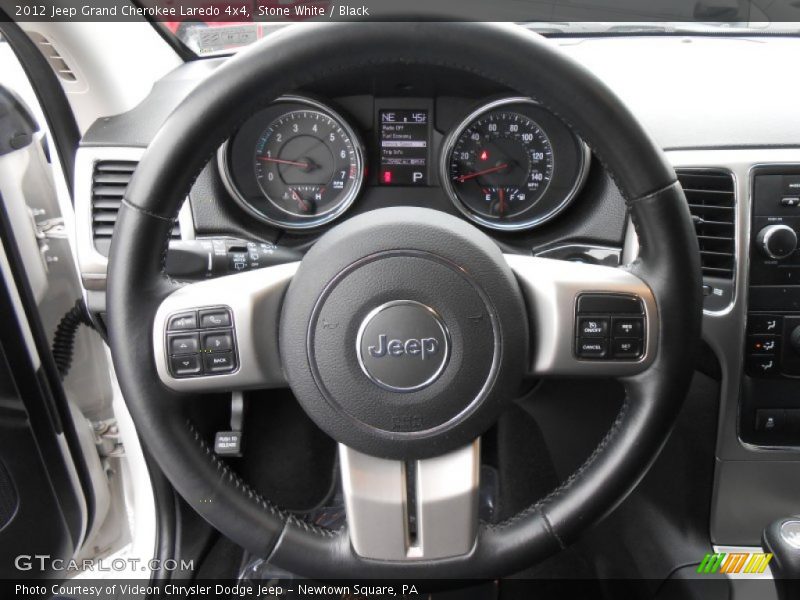 Stone White / Black 2012 Jeep Grand Cherokee Laredo 4x4