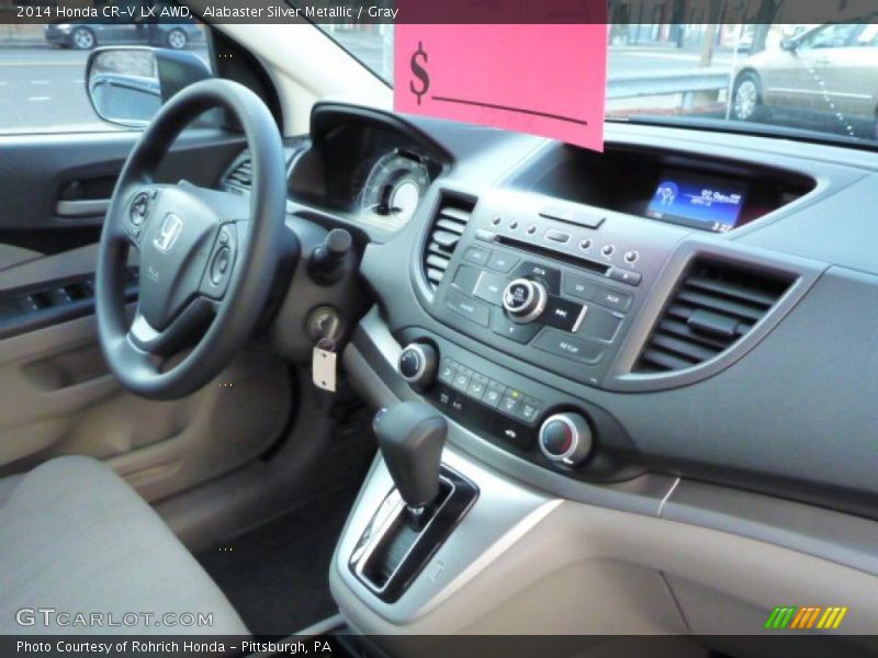 Alabaster Silver Metallic / Gray 2014 Honda CR-V LX AWD