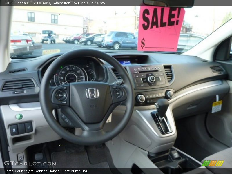 Alabaster Silver Metallic / Gray 2014 Honda CR-V LX AWD