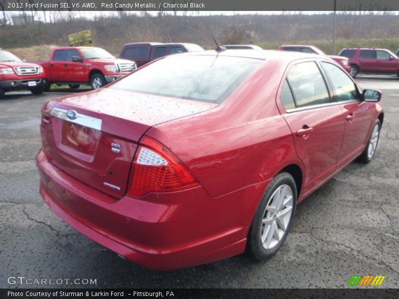 Red Candy Metallic / Charcoal Black 2012 Ford Fusion SEL V6 AWD