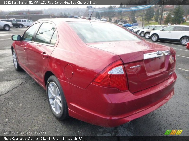 Red Candy Metallic / Charcoal Black 2012 Ford Fusion SEL V6 AWD