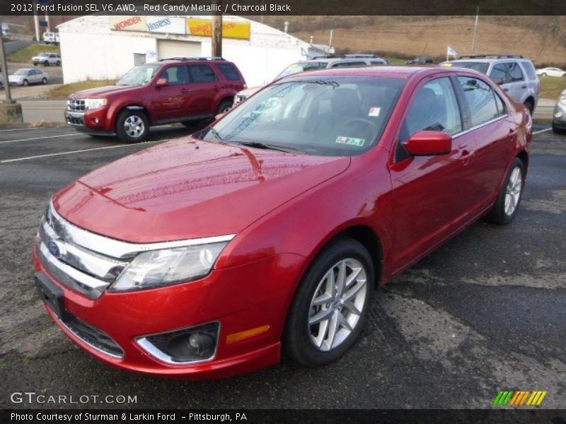 Red Candy Metallic / Charcoal Black 2012 Ford Fusion SEL V6 AWD