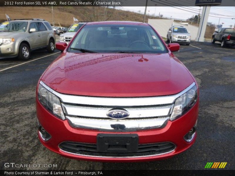 Red Candy Metallic / Charcoal Black 2012 Ford Fusion SEL V6 AWD