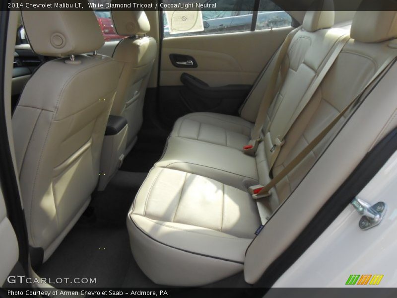 White Diamond Tricoat / Cocoa/Light Neutral 2014 Chevrolet Malibu LT