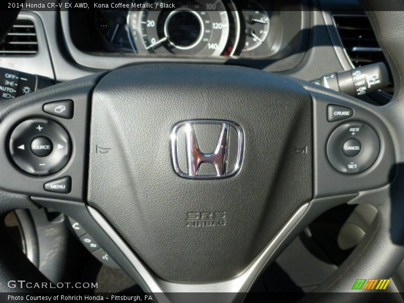 Kona Coffee Metallic / Black 2014 Honda CR-V EX AWD