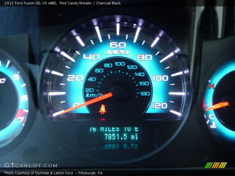 Red Candy Metallic / Charcoal Black 2012 Ford Fusion SEL V6 AWD