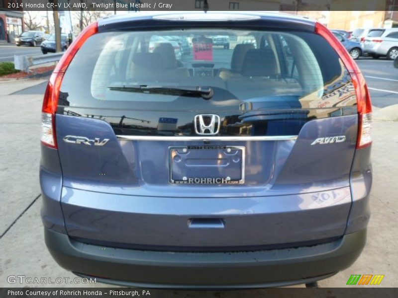 Twilight Blue Metallic / Gray 2014 Honda CR-V LX AWD