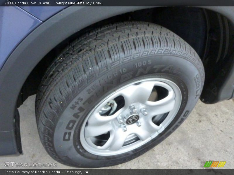 Twilight Blue Metallic / Gray 2014 Honda CR-V LX AWD