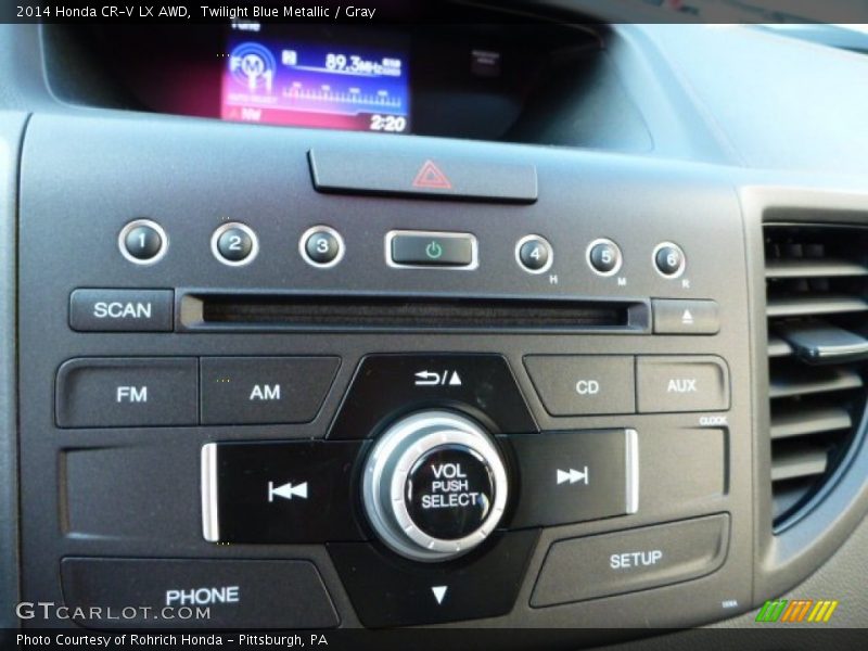 Twilight Blue Metallic / Gray 2014 Honda CR-V LX AWD
