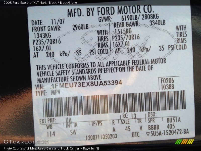 Black / Black/Stone 2008 Ford Explorer XLT 4x4