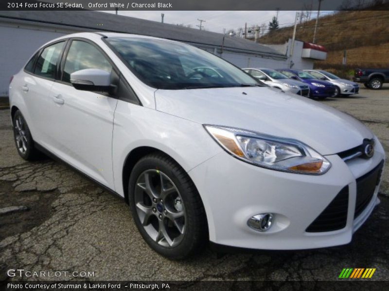 Oxford White / Charcoal Black 2014 Ford Focus SE Sedan