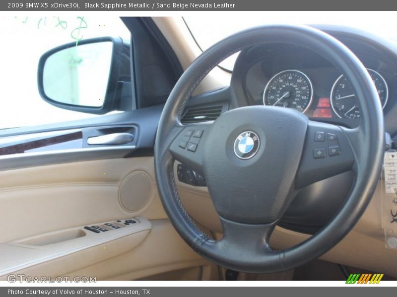 Black Sapphire Metallic / Sand Beige Nevada Leather 2009 BMW X5 xDrive30i