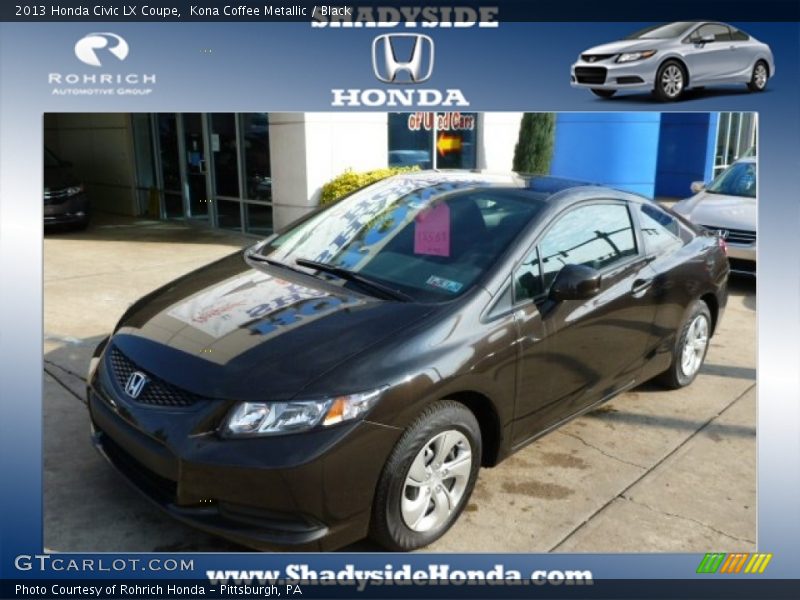Kona Coffee Metallic / Black 2013 Honda Civic LX Coupe