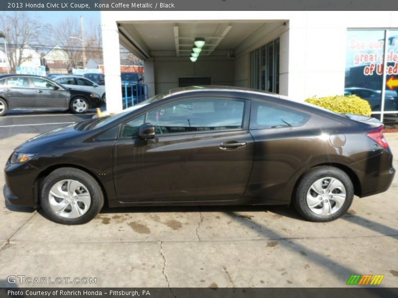 Kona Coffee Metallic / Black 2013 Honda Civic LX Coupe