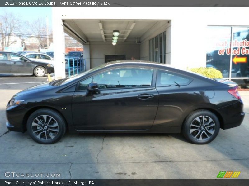 Kona Coffee Metallic / Black 2013 Honda Civic EX Coupe