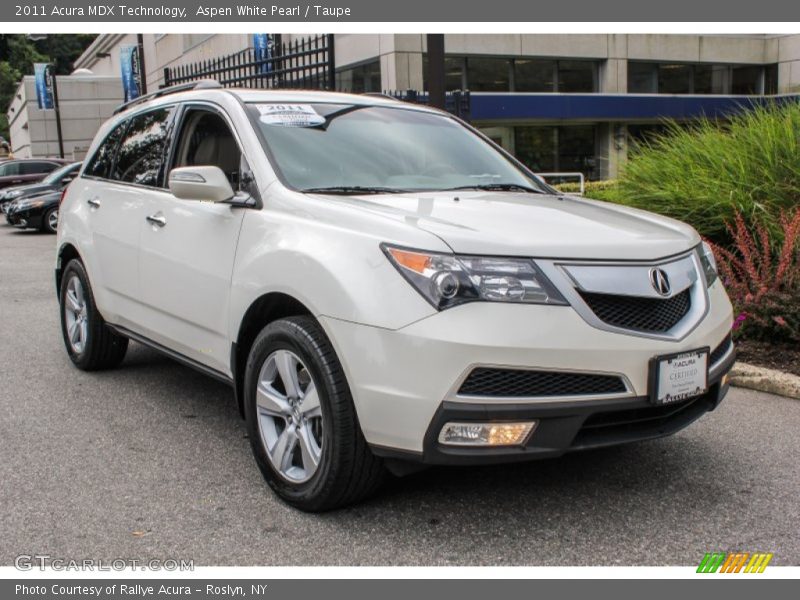 Aspen White Pearl / Taupe 2011 Acura MDX Technology