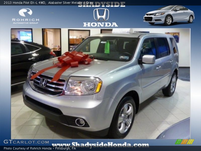 Alabaster Silver Metallic / Gray 2013 Honda Pilot EX-L 4WD