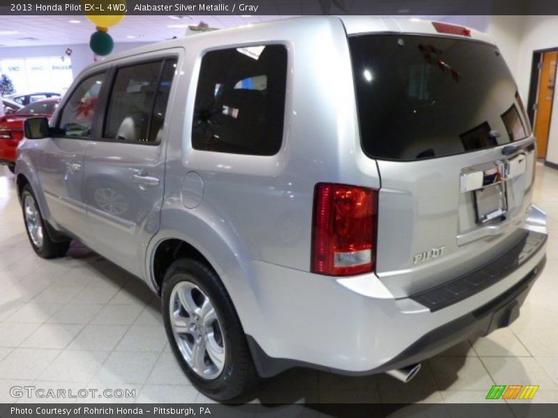 Alabaster Silver Metallic / Gray 2013 Honda Pilot EX-L 4WD