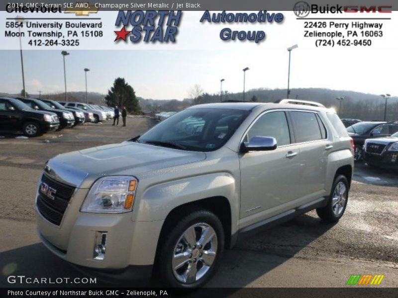 Champagne Silver Metallic / Jet Black 2014 GMC Terrain SLE AWD