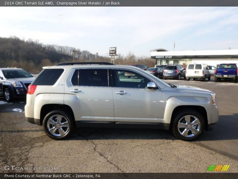 Champagne Silver Metallic / Jet Black 2014 GMC Terrain SLE AWD