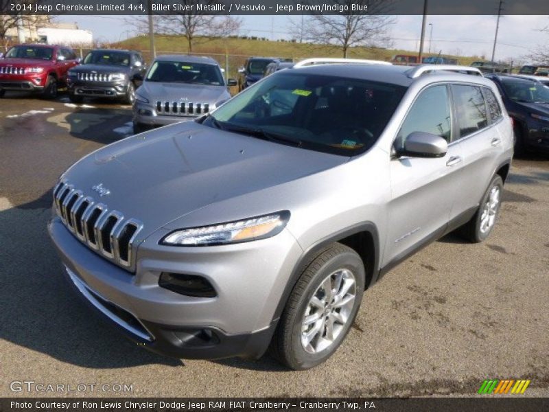 Billet Silver Metallic / Vesuvio - Jeep Brown/Indigo Blue 2014 Jeep Cherokee Limited 4x4