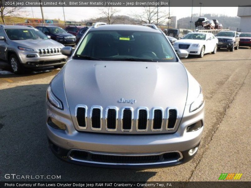 Billet Silver Metallic / Vesuvio - Jeep Brown/Indigo Blue 2014 Jeep Cherokee Limited 4x4