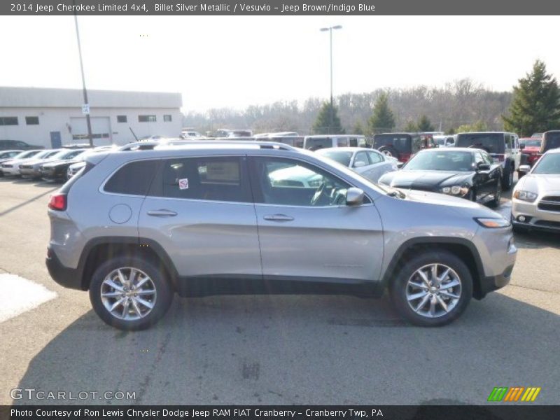 Billet Silver Metallic / Vesuvio - Jeep Brown/Indigo Blue 2014 Jeep Cherokee Limited 4x4