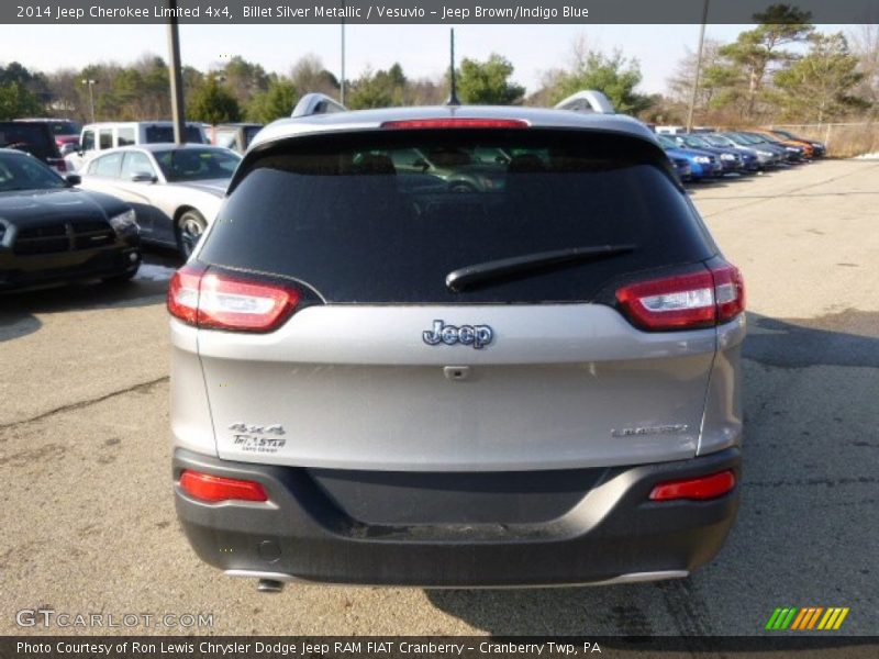 Billet Silver Metallic / Vesuvio - Jeep Brown/Indigo Blue 2014 Jeep Cherokee Limited 4x4