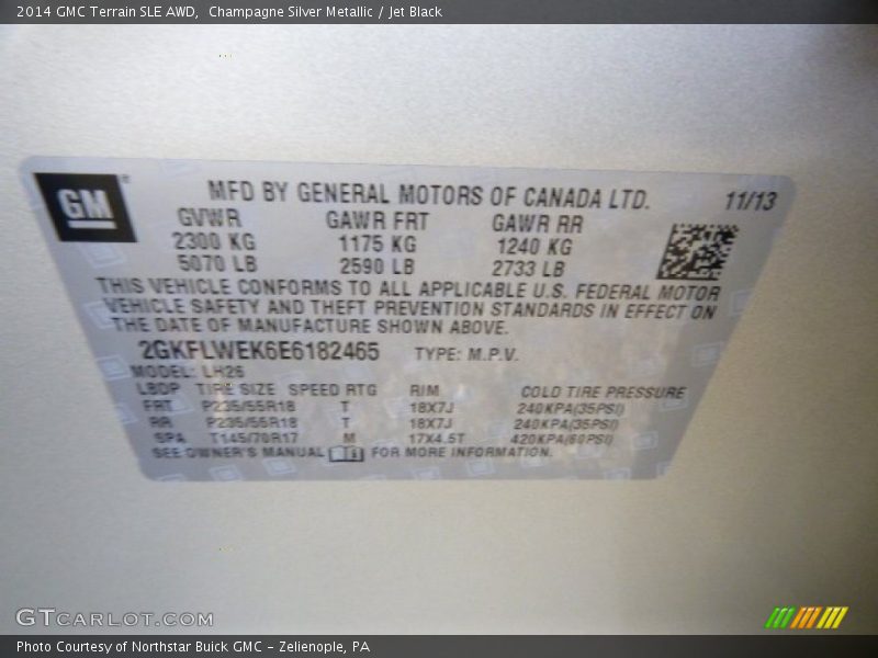 Champagne Silver Metallic / Jet Black 2014 GMC Terrain SLE AWD