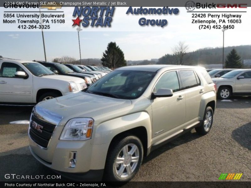 Champagne Silver Metallic / Jet Black 2014 GMC Terrain SLE AWD