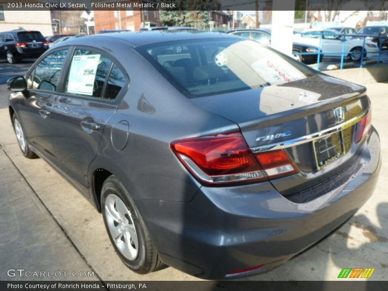 Polished Metal Metallic / Black 2013 Honda Civic LX Sedan