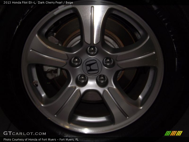 Dark Cherry Pearl / Beige 2013 Honda Pilot EX-L