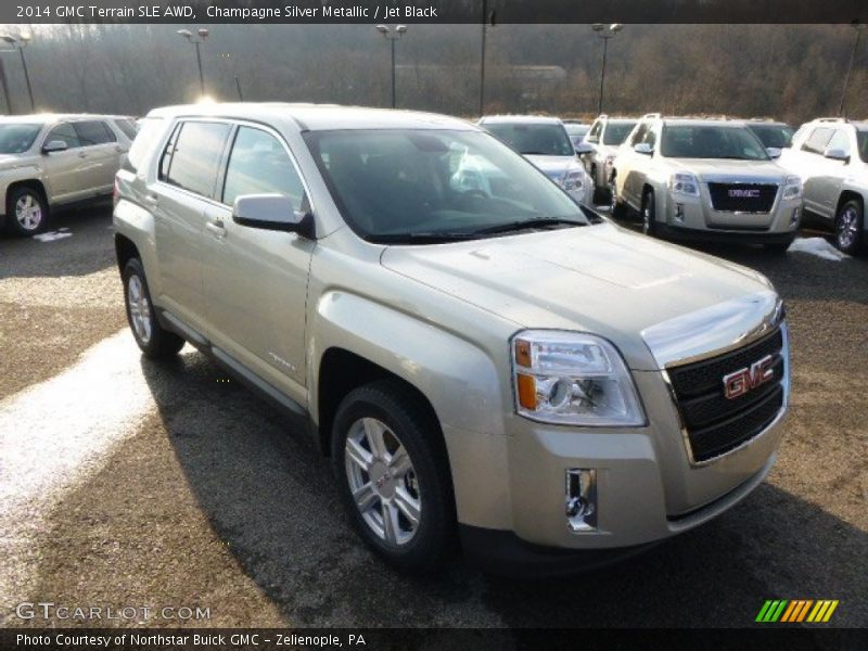 Champagne Silver Metallic / Jet Black 2014 GMC Terrain SLE AWD