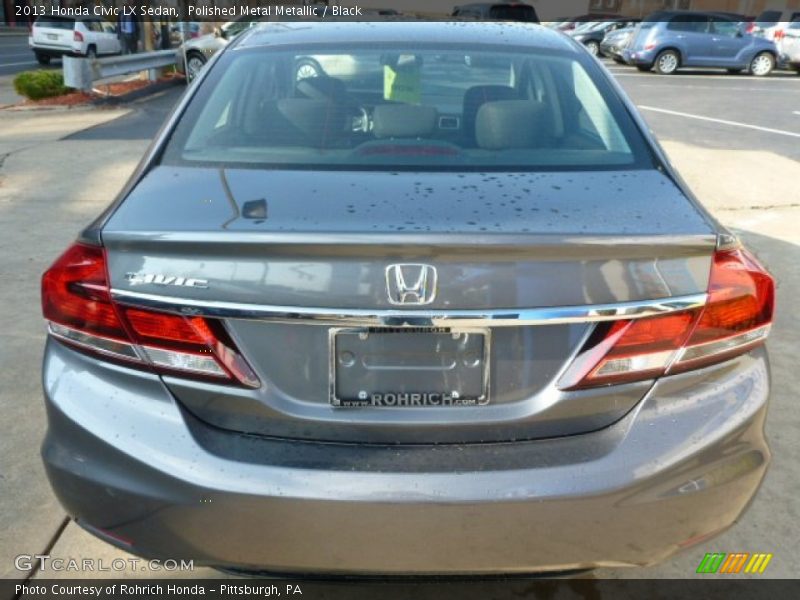 Polished Metal Metallic / Black 2013 Honda Civic LX Sedan
