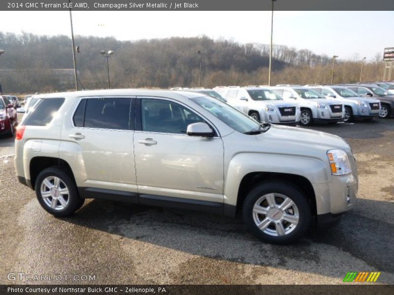Champagne Silver Metallic / Jet Black 2014 GMC Terrain SLE AWD